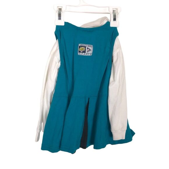 Vintage Mighty Mac Sports Jacquars Blue White Turtleneck Dress Football 2 Pc - Picture 2 of 6